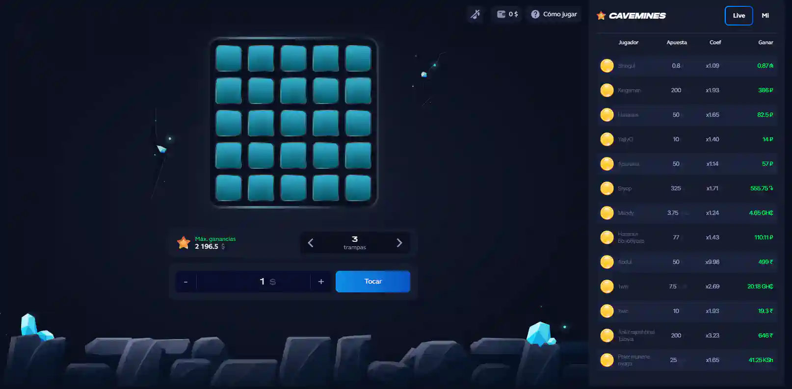 Modo Tutorial en Mines